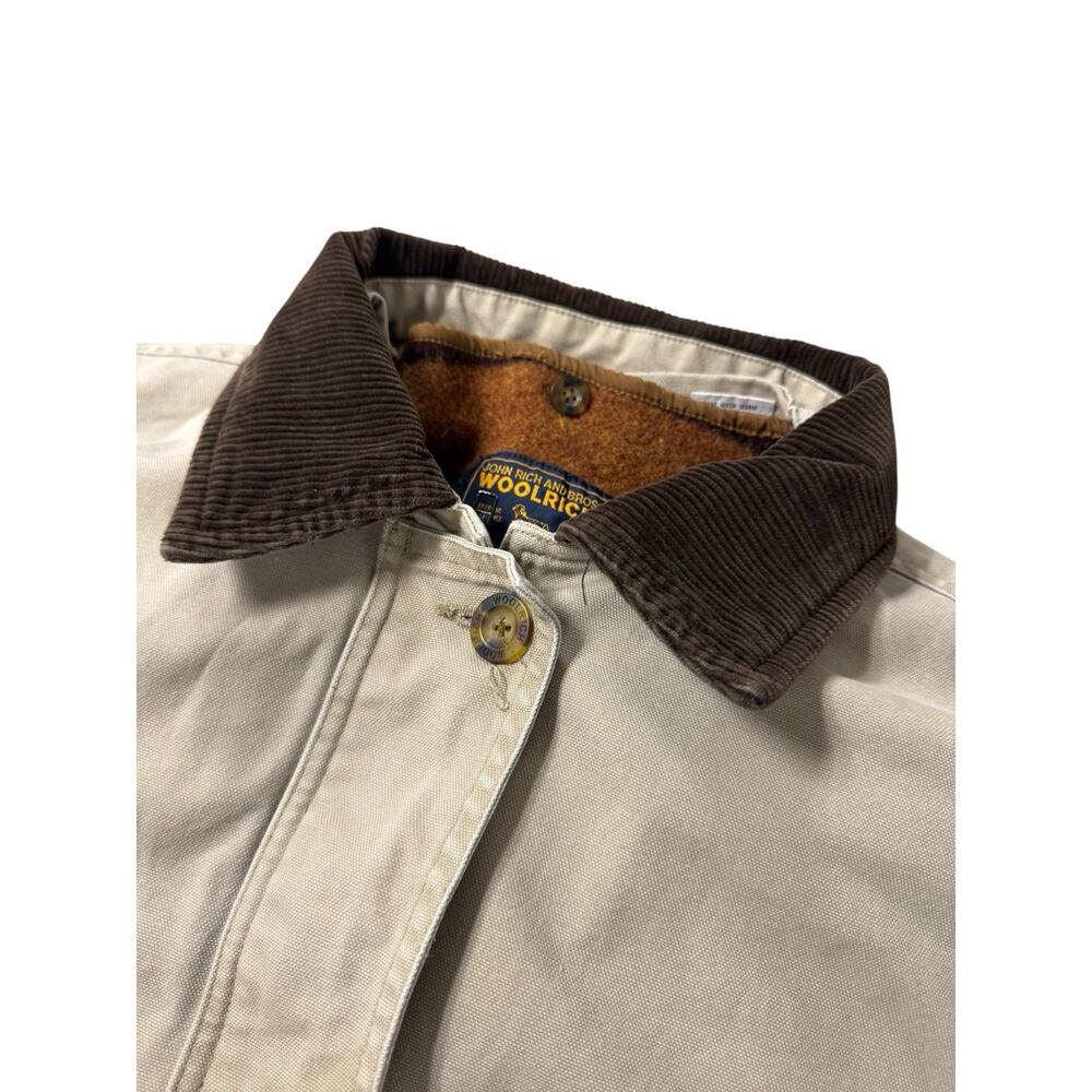 Vintage Woolrich Women's M Beige Remove Wool Blend Blanket Lined Chore Barn Coat - Picture 10 of 16